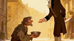 Vtip: Lord hází libru bezdomovci a říká...