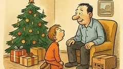 Vtip: U stromečku – „Tatínku, odkud k nám…“