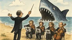 Vtip: Strunný orchestr hraje na pláži, když...