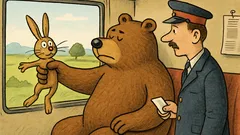 Vtip: Zajíček a medvěd jedou vlakem…