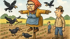 Vtip: Lojza místo strašáka dal tchýni