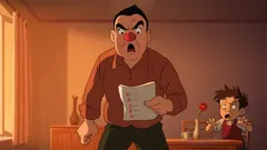 Vtip: Chlapec ukazuje žákovskou knížku tátovi