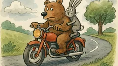Vtip: Medvěd jede se zajícem na motorce...
