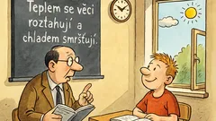 Vtip: Teplem se věci roztahují a...