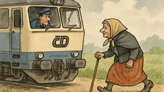 Vtip: Jede takhle vlak kolem babičky...