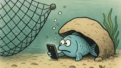 Vtip: Ryba se z posledních sil dostane…