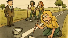 Vtip: Blondýnka, černovláska a zrzka natírají silnici