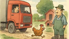 Vtip: Jede kamion po silnici a...