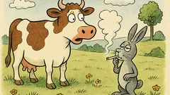 Vtip: Kráva se pase, zajíc s cigaretou...