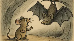 Vtip: Malá myška vidí poprvé netopýra