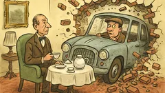 Vtip: Pije lord čaj, když vtom vjede auto