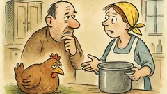 Vtip: Ta naše slepice vypadá smutně...