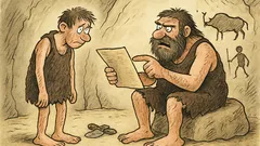 Vtip: Pračlověk čte synovi vysvědčení…