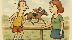 Vtip: Ona se ptá, on závodí s koňmi