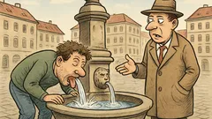 Vtip: Na Zelňáku v Brně pije chlapík vodu…