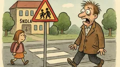 Vtip: Víte, proč je na tabulce před školou...