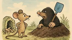 Vtip: Myška jde za krtkem kvůli lopatce