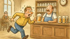 Vtip: Vrazí chlap do hospody, celý udýchaný