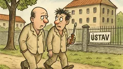 Vtip: Dva blázni se procházejí po zahradě...