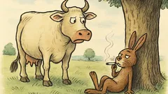 Vtip: Zajíček sedí u stromu a kouří