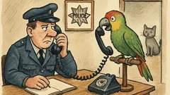 Vtip: Na policii zvoní telefon, papoušek hlásí...