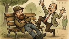 Vtip: Probuzený Chuck na lavičce spí...