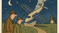 Vtip: Letadlo na solární pohon včera v noci...