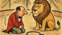 Vtip: Krotitel před lvem a zhaslou obručí...
