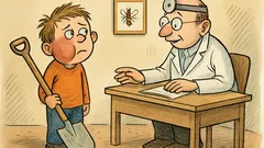 Vtip: Pepíček přijde k doktorovi s tváří...