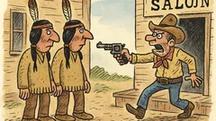 Vtip: Jdou dva indiáni kolem saloonu