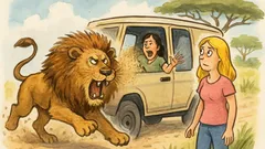 Vtip: Blondýna a bruneta na safari...