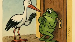 Vtip: Čáp zaklepe na dveře domečku...