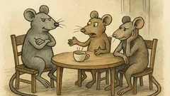 Vtip: Tři myši sedí u stolu...