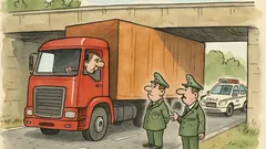 Vtip: Řidič náklaďáku se zasekne pod mostem