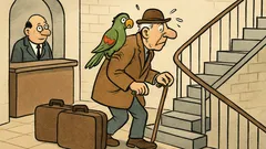 Vtip: Pán s papouškem šlapou do padesátého patra