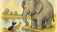 Vtip: Sedí mravenec u rybníka a máčí baná