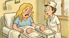 Vtip: Blondýnka porodí dvojčata a pláče...