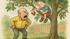 Vtip: Pan Oliva načapá Pepíčka na třešni