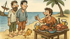 Vtip: Tři muži ztroskotají na ostrově…