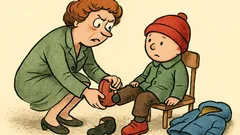 Vtip: Paní učitelka nasazuje botičky dítěti...