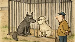 Vtip: V kleci vlk a beránek v míru...