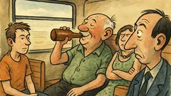 Vtip: Jede děda vlakem a má žízeň...