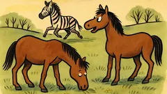 Vtip: Koně se pasou na louce, když...