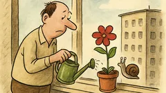 Vtip: Pán zalévá květiny v desátém patře…