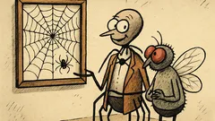 Vtip: Dva v galerii, pavouk a moucha...